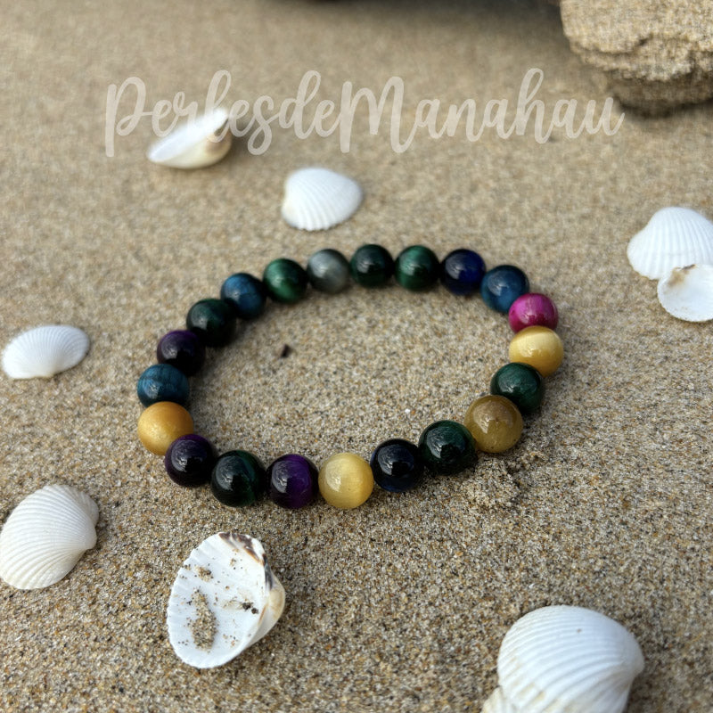 Bracelet Oeil de Tigre Multicouleur