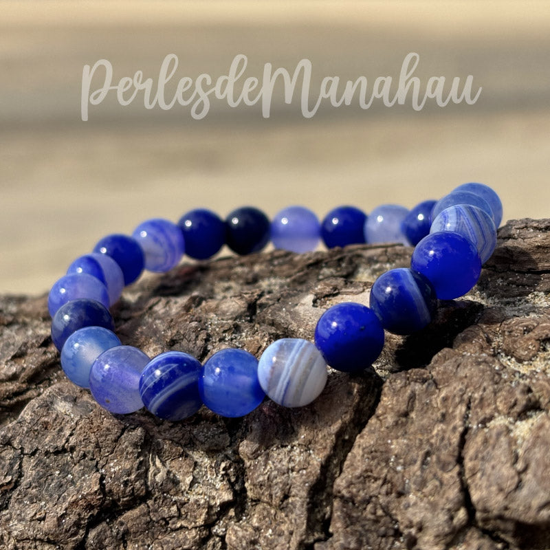 Bracelet Agate Bleue Royale