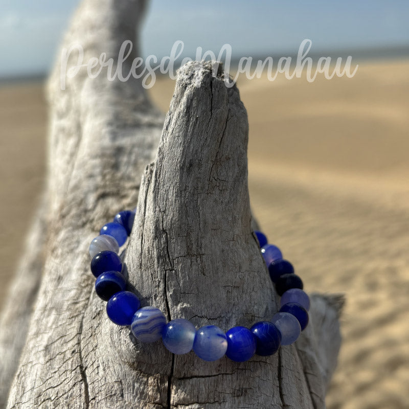 Bracelet Agate Bleue Royale